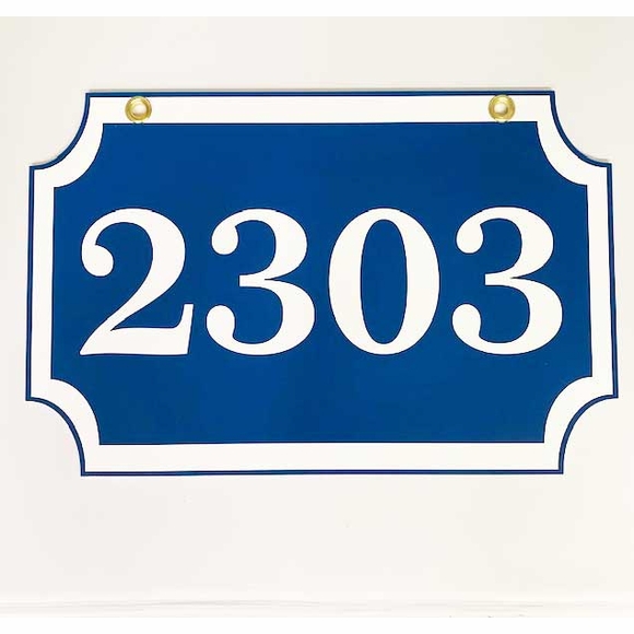 Two Sided Hanging Address Sign House Number and Street Name on Both Sides