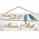 Valentine's Day Gift - Personalized Love Bird Plaque Hanging Wall Art