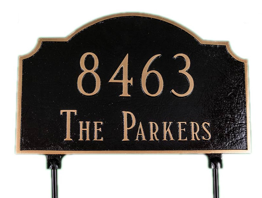 Two Sided Lawn Address Sign Double Sided Arch Address Plaque With Cut