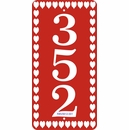 Vertical Address Sign with Heart Border