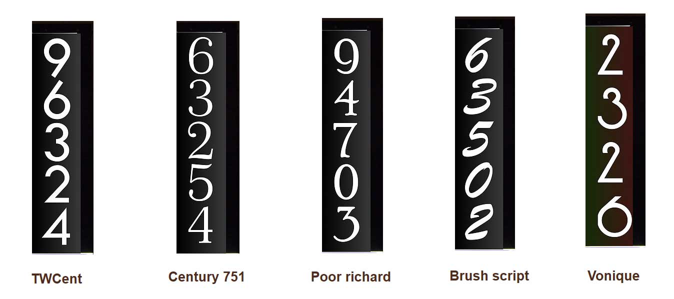 Vertical LED Lighted Address Sign for Wall, Post, or Mailbox Choose