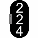 Vertical Sign, Two Sided - Hallway Corridor Plaque or House Number With Optional Directional Arrow