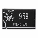 Wall Mount Address Plaque with Bird on Branch