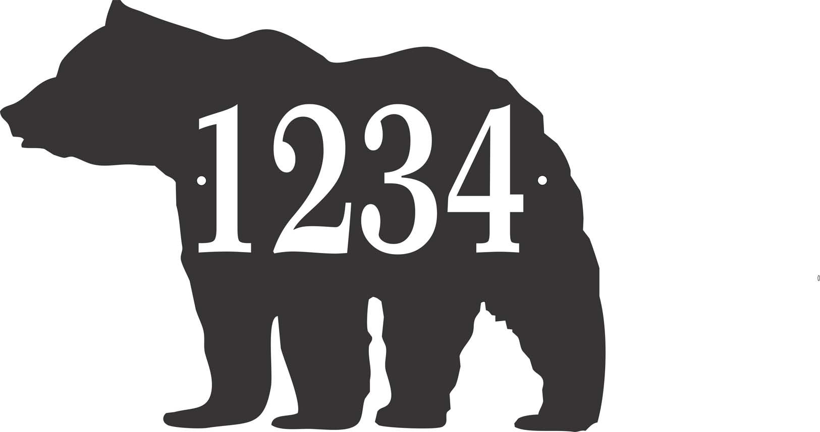 Wall Mount Bear Shape Address Plaque