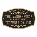 Welcome Plaque With Family Name and Established Date
