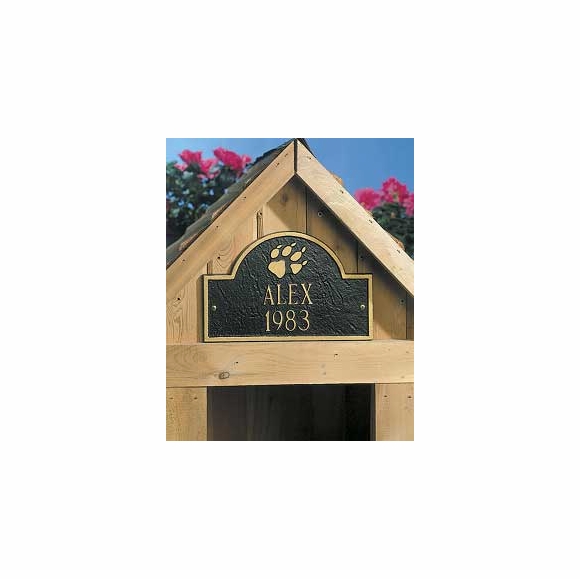 Personalized Dog House Name Sign With Paw Print