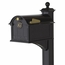 Decorative Mailbox With Post and Monogram Letter on Door