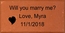 Will You Marry Me Engraved Brick with Date