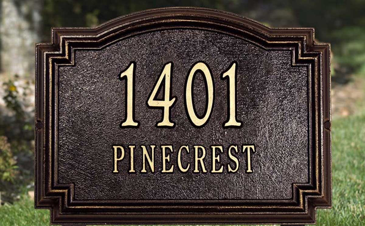 Home Address Sign Aluminum Metal House Number Sign For Wall or Lawn