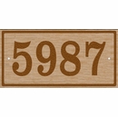 Wood Address Plaque - Solid Oak Rectangle House Number Sign