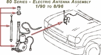 Antenna Electric with Mast and Motor FJ80 1/90 8/96 TOYOTA