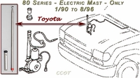 Antenna Mast - FJ80 - 1/90 - 8/96 - TOYOTA