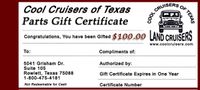 CCOT Gift Certificate - $100