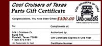 CCOT Gift Certificate - $300