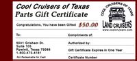 CCOT Gift Certificate - $50
