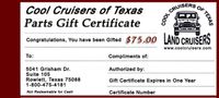 CCOT Gift Certificate - $75