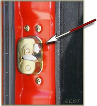 Door Latch Regulator - FJ40 - 75-84- Left Side- Yellow Zinc- Aft Mrkt