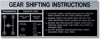 Gear Shift Instructions - 3 Speed - Vacuum Shift - Decal