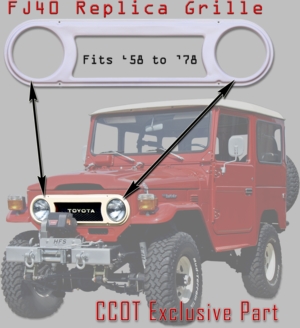 Grille Bezel - Powder Coated - FJ & BJ Series - '58 - '78