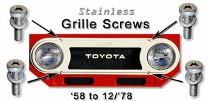 Grille Screw Kit - FJ40/45 - '58 to '78 - 4ea - Stainless