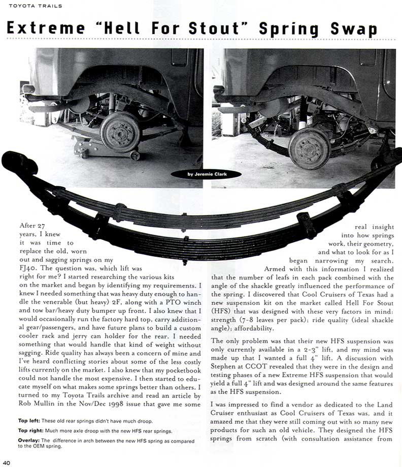 "HFS" ~ Toyota Trails Article Page 1 ~ by Jeremie Clark" title=""HFS" ~ Toyota Trails Article Page 1 ~ by Jeremie Clark