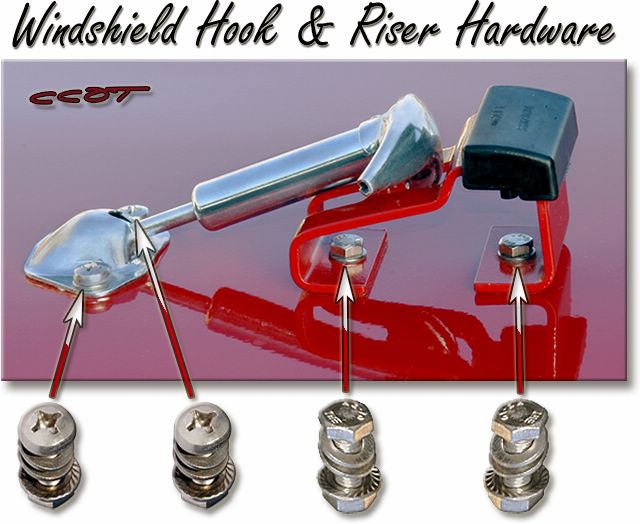 Hood Hook & Windshield Brkt Bolt & Screw Kit Stainless