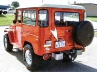 License Plate Holder, Rear 1958 to 1974 FJ40