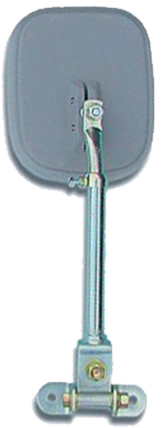 Mirror Arms & OEM Style (Gray) Heads - Telescoping - Hinge Mount - Pair