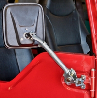 Mirrors - Telescoping - Universal Hinge Mount - Pair w/Bolt Kit