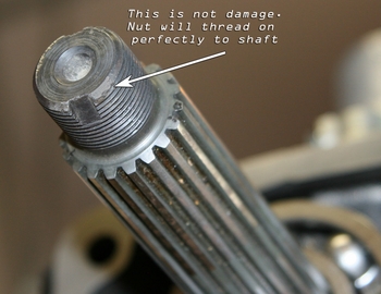 No Harmful Damage to Outputshaft - Nut Threads On" title="No Harmful Damage to Outputshaft - Nut Threads On