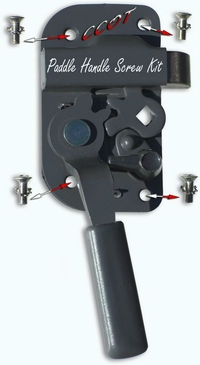 Paddle Handle Screw Kit - 4 Screws / 4 Toothed Locks - Stainless