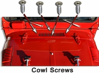 Screws - Cowl - '65 to 9/'77 - 4ea.
