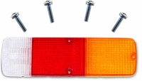 Taillight Lens- FJ40/45- 1ea- Driver's - 9/73-84- Japanese- Aft Mrkt- Includes 4 Screws