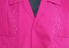 Guayabera, 100% Cotton, Fuschia - fuschia embroidery [sold]