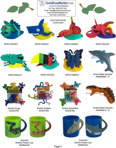 Animal Visors, Squirters & Cups