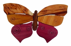 Costa Rica Butterfly Trivet - Mixed Woods 