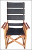 Costa Rica Rocking Chair - High Back - Black Leather and Caobilla Wood
