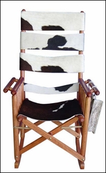 Costa Rica Rocking Chair - High Back - Cow Hide Leather and Caobilla Wood