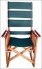 Costa Rica Rocking Chair - High Back - Green Leather and Caobilla Wood