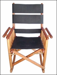 Costa Rica Rocking Chair - Low Back - Black Leather and Caobilla Wood
