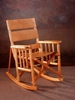Costa Rica Rocking Chair - Low Back - Natural Leather and Caobilla Wood