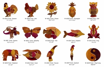 Costa Rica Trivets - Mixed Woods 