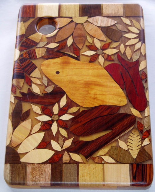 Exotic Cutting Board with Resin Finish