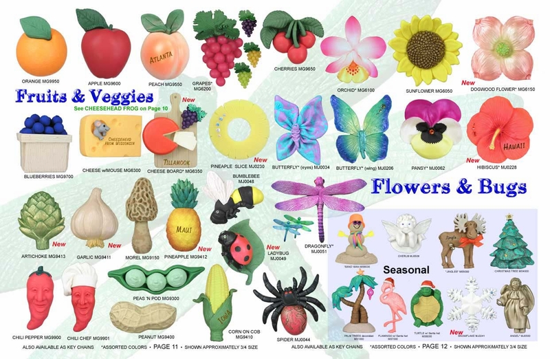 Fruits & Veggies, Flowers & Bugs, Christmas Magnets