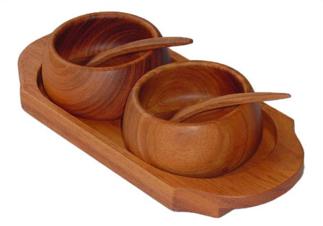 Guapinol Wood Double Gravy Dish