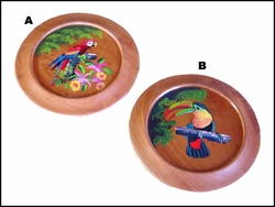Hand Painted Wood Dish - 10.5"