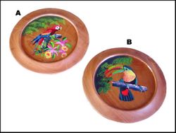 Hand Painted Wood Dish - 10.5"