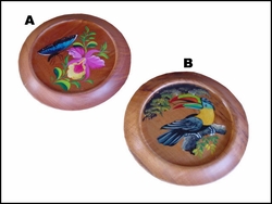 Hand Painted Wood Dish - 8.5"