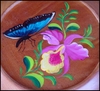 Hand Painted Wood Dish - 8.5" Hand Painted Wood Dish - 8.5"