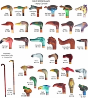 Handcarved Animal Canes